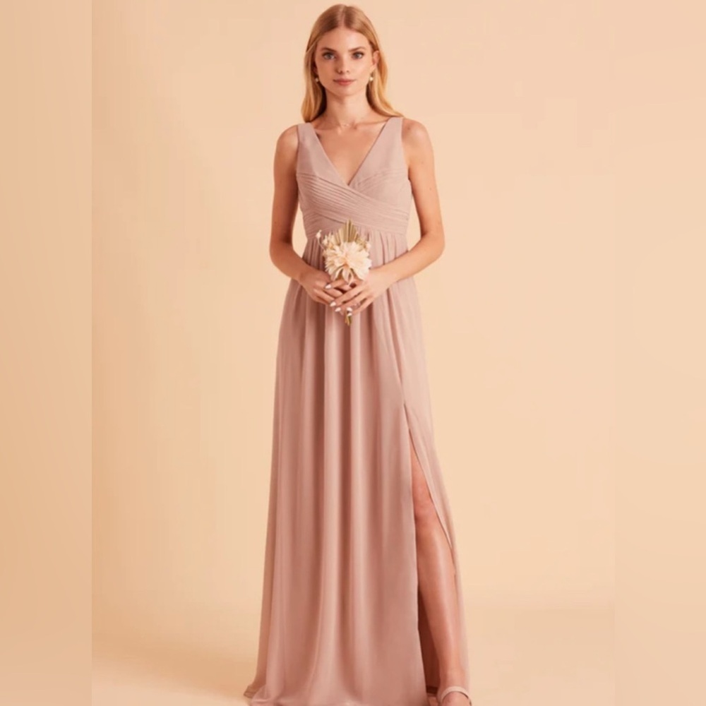 NWOT Birdy Grey - Laurie Empire Taupe, Chiffon Dress